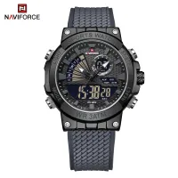NAVIFORCE 9219 Creative Multifunction Man Wristwatches TPU Strap LCD Display Electronic Watches for Men Casual Wild Male Clock